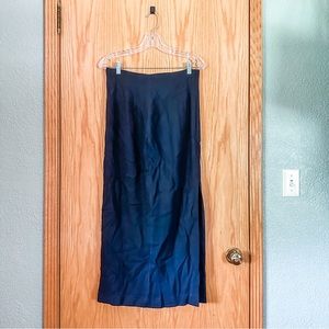 [vintage] black wool midi skirt